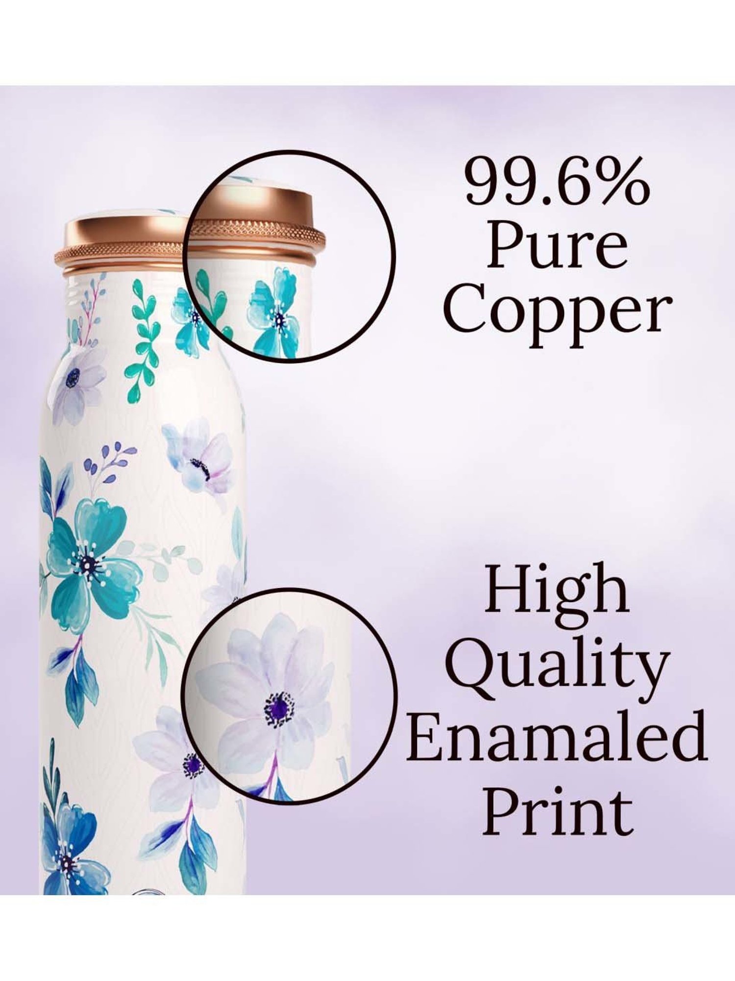 Everything Beautiful White Copper Water Bottle - Standard (0.9 L)