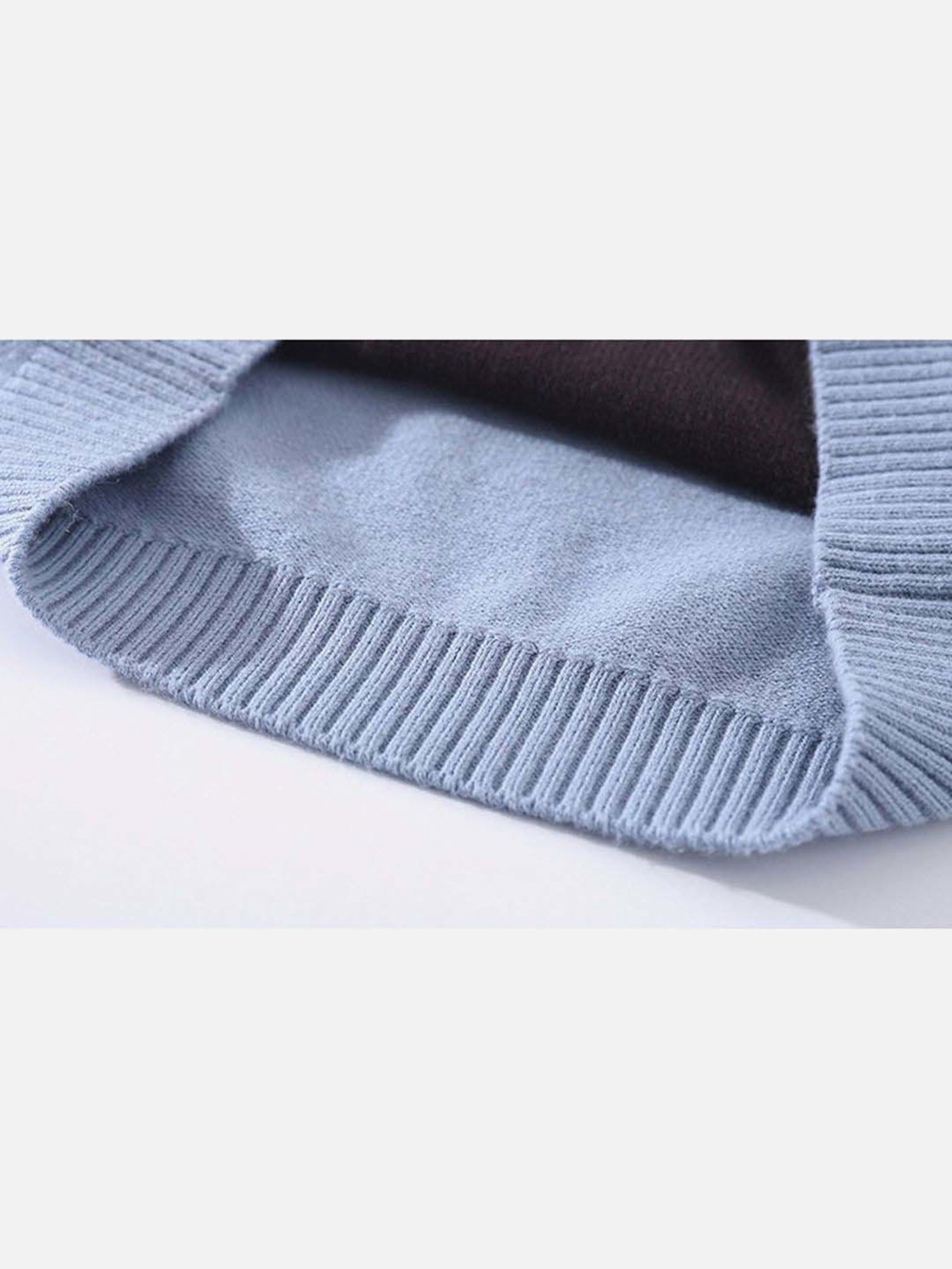 Little Surprise Box Blue Printed Full Sleeves Sweater