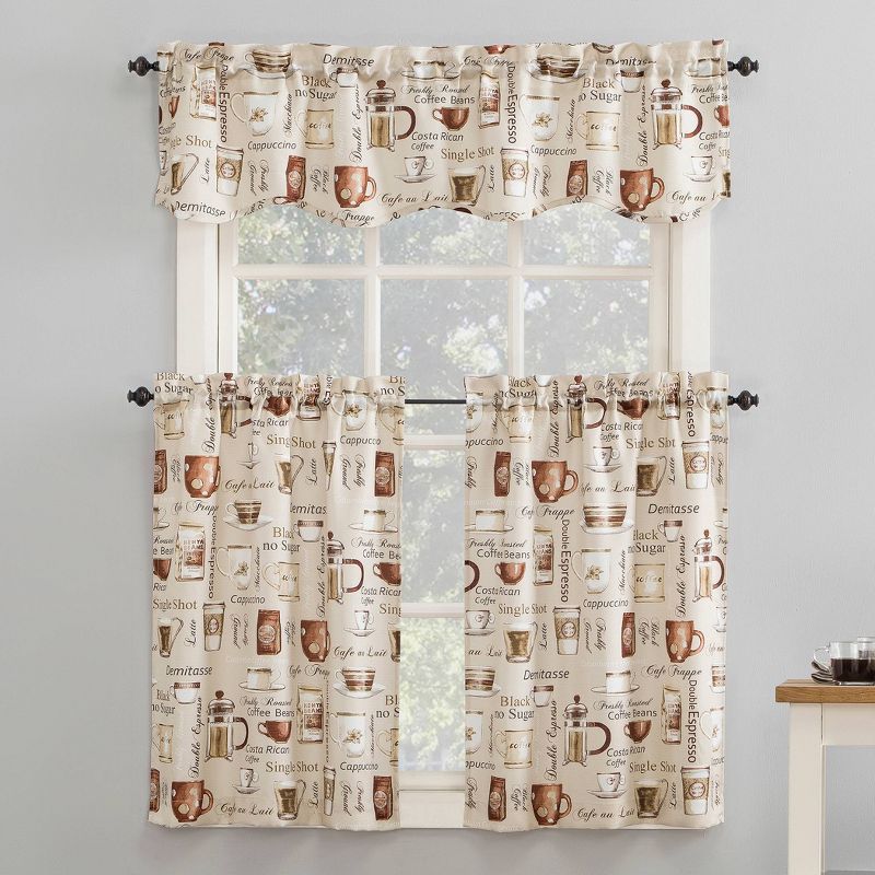 14"x54" Bristol Coffee Shop Semi-Sheer Rod Pocket Kitchen Curtain Valance Ivory - No. 918