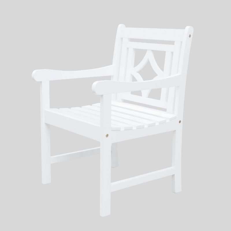 Bradley Diamond Outdoor Patio Dining Armchair - White - Vifah