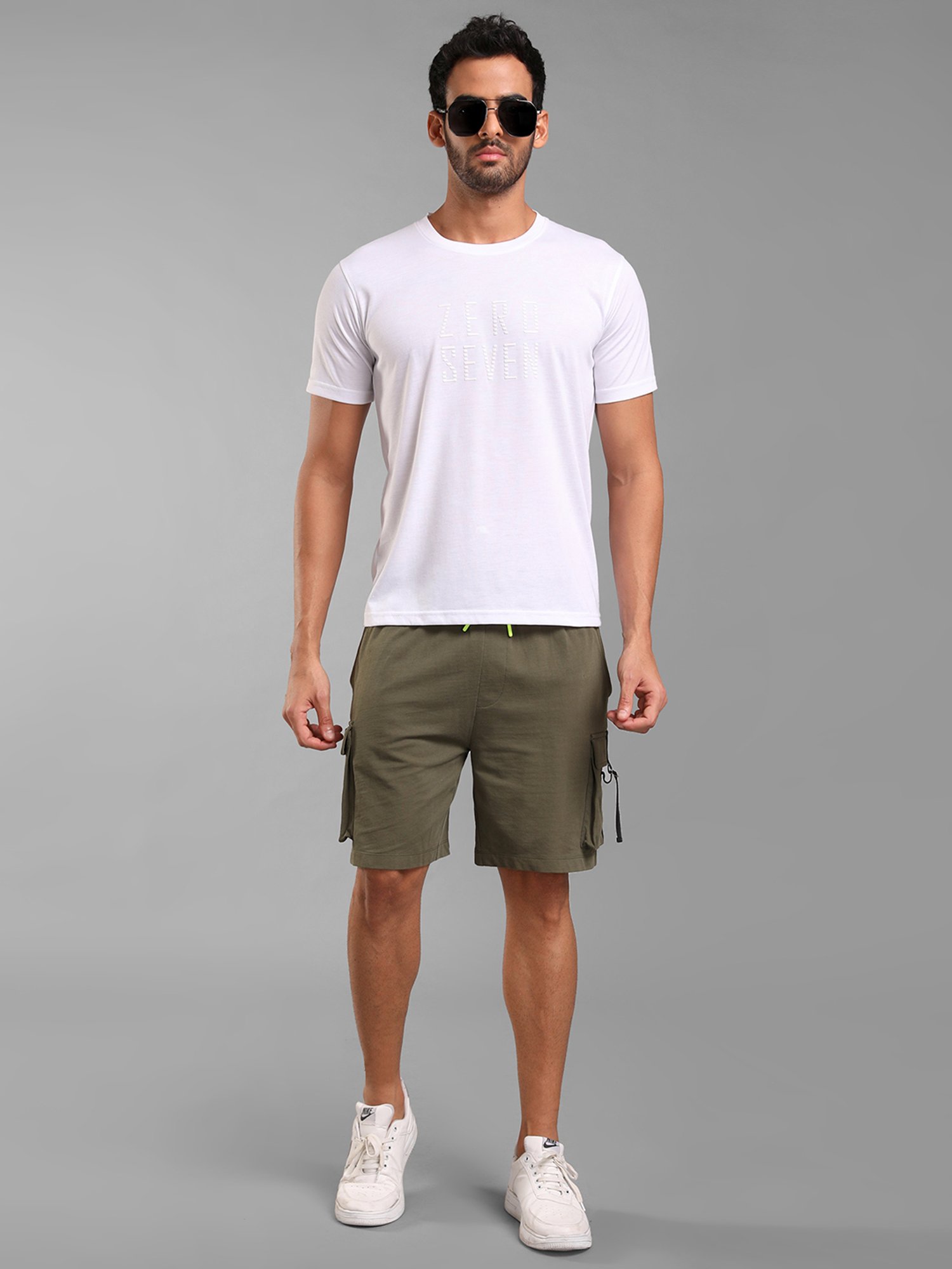 Kazo Olive Regular Fit  Shorts