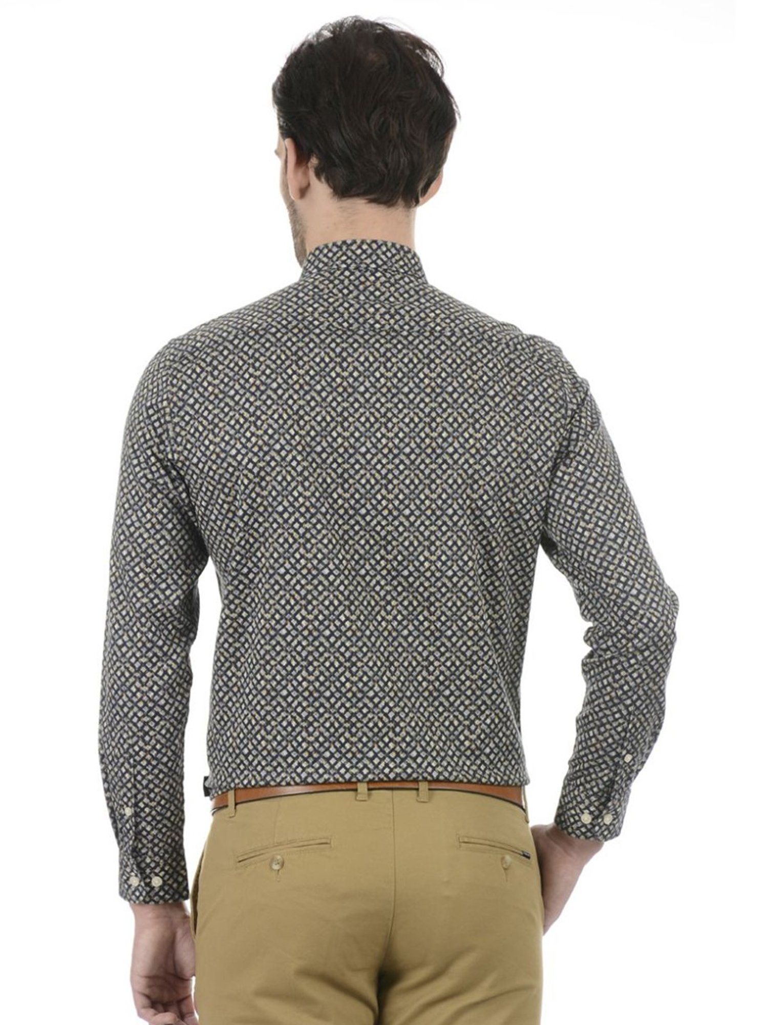 London Fog Black Regular Fit Printed Shirt