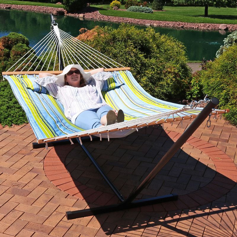 Blue Wave Island Retreat 15' Hammock Set - Blue Cover