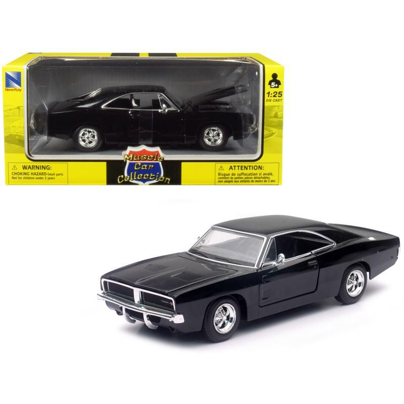 1969 Dodge Charger R/T Black "Muscle Car Collection" 1/25 Diecast Model Car by New Ray