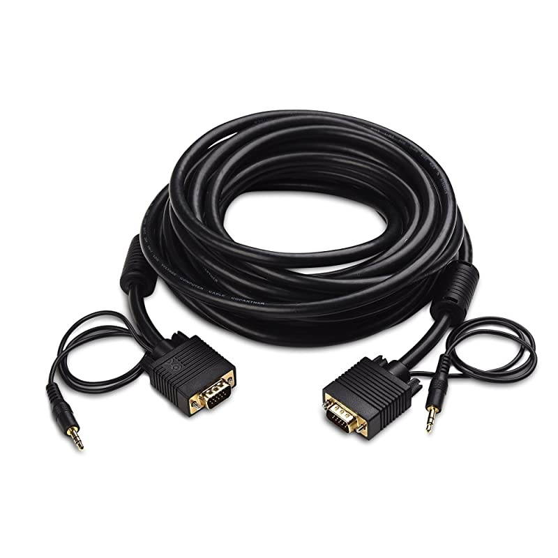 Cables Direct Online 100FT SVGA Monitor Cable, Male to Male 1080P Super VGA Display Cord for PC Projector Laptop TV