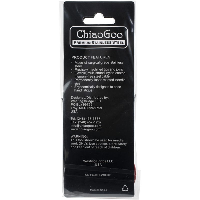 ChiaoGoo Red Lace Stainless Circular Knitting Needles 16"  -Size 11/8mm