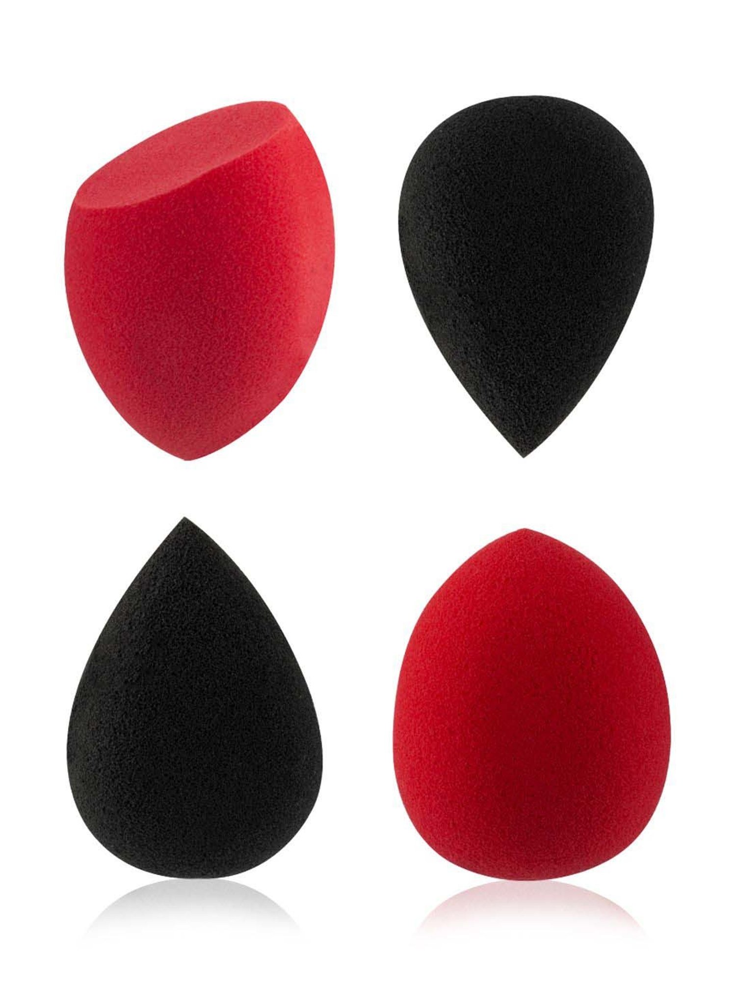 PAC Mini Sponge Set Water Drop, Egg, Olive Cut Red & Black - 4 Pcs