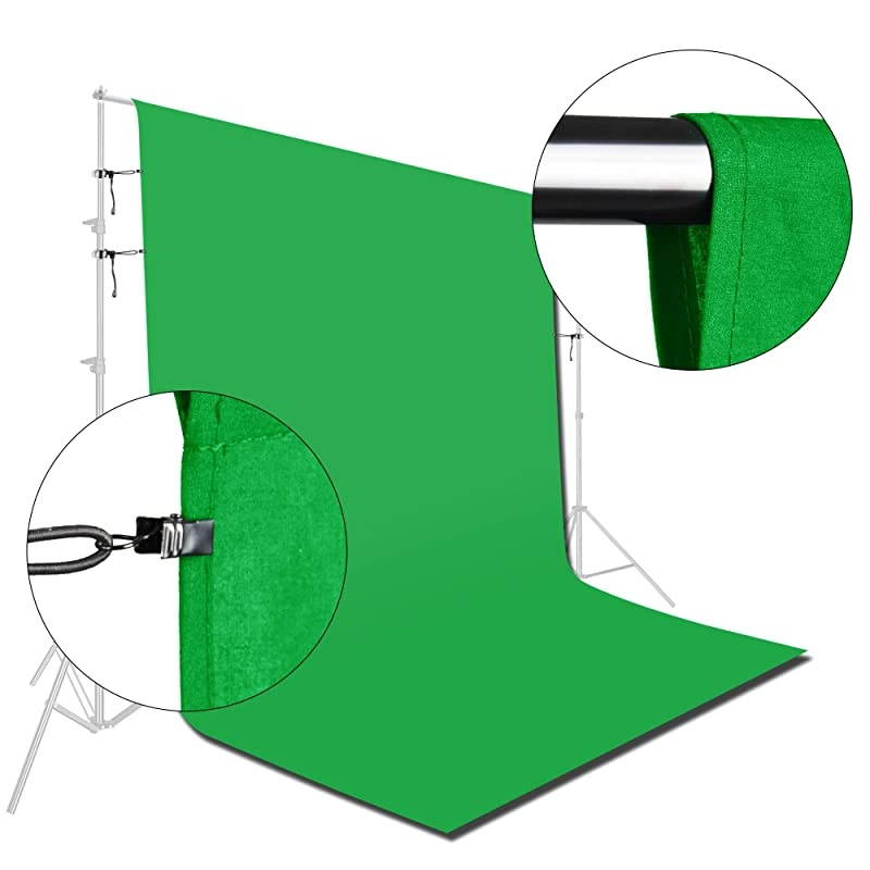 6 x 9 ft Photography Backdrop Background Green Chromakey Muslin Background Screen for Photo Video Studio 4 x Backdrop Clip