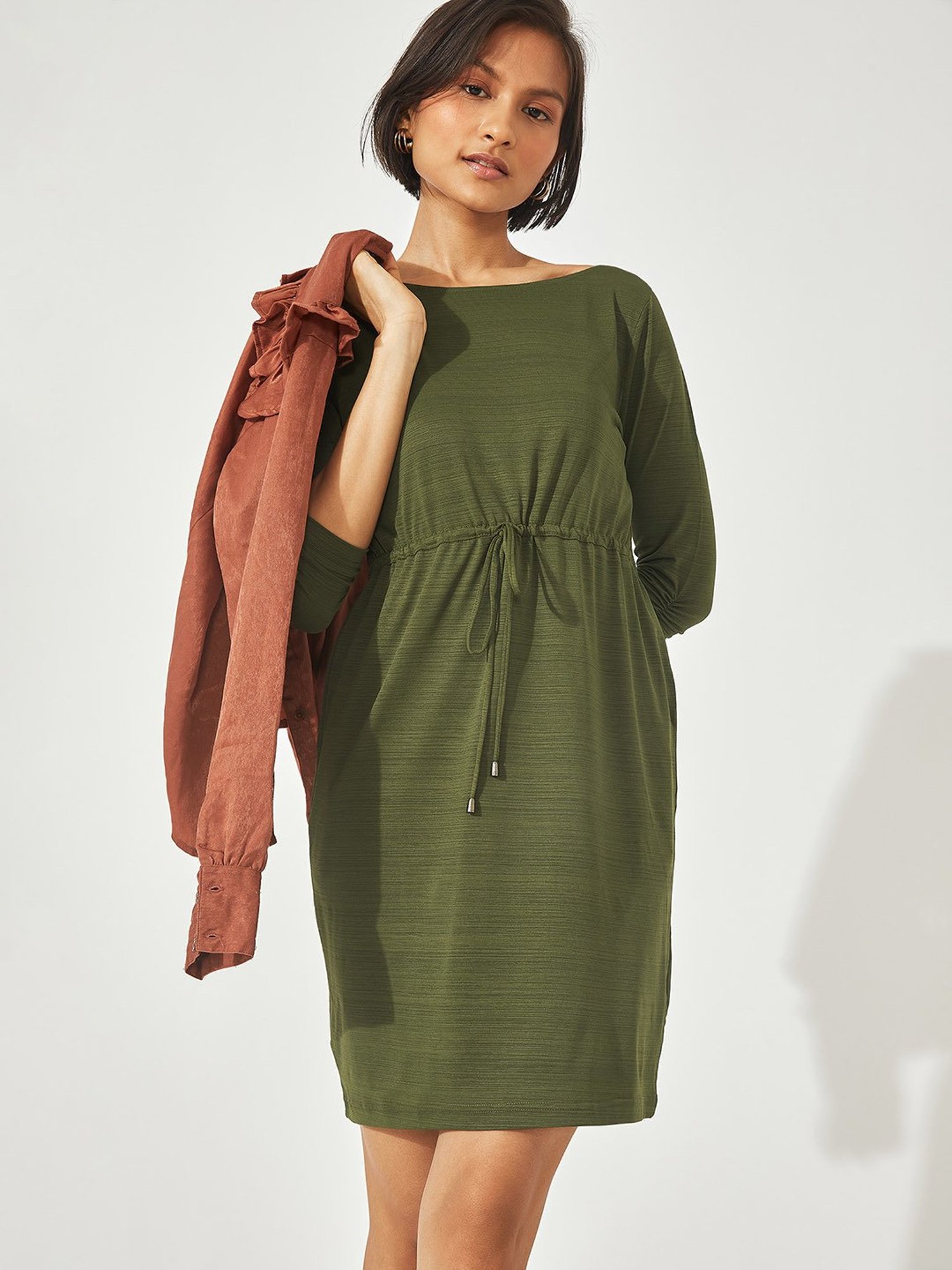The Label Life Olive Regular Fit Wrap Dress
