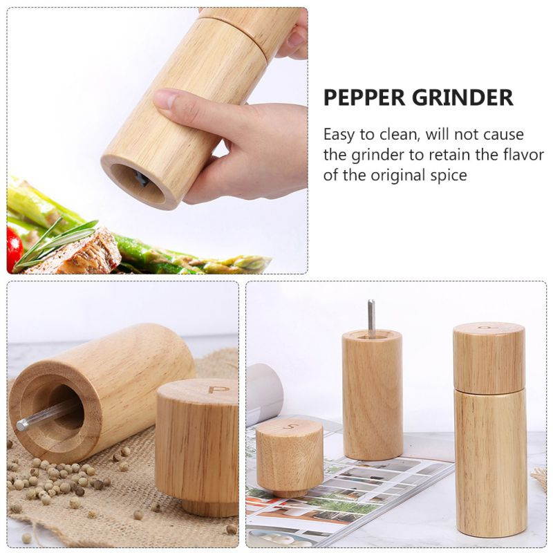 3pcs Practical Safe Stylish Manual Pepper Shaker Pepper Masher Pepper Grinder for Home