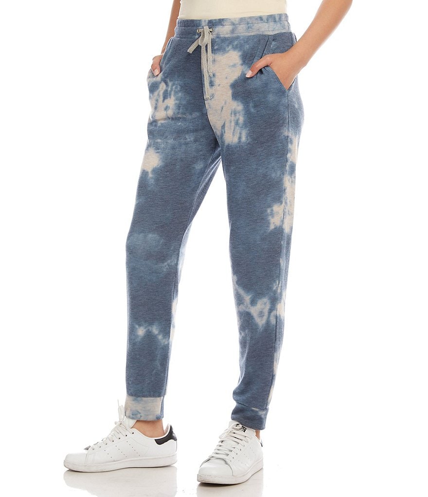 Karen Kane Cloudy Tie-Dye Fleece Pull-On Drawstring Sweatpants