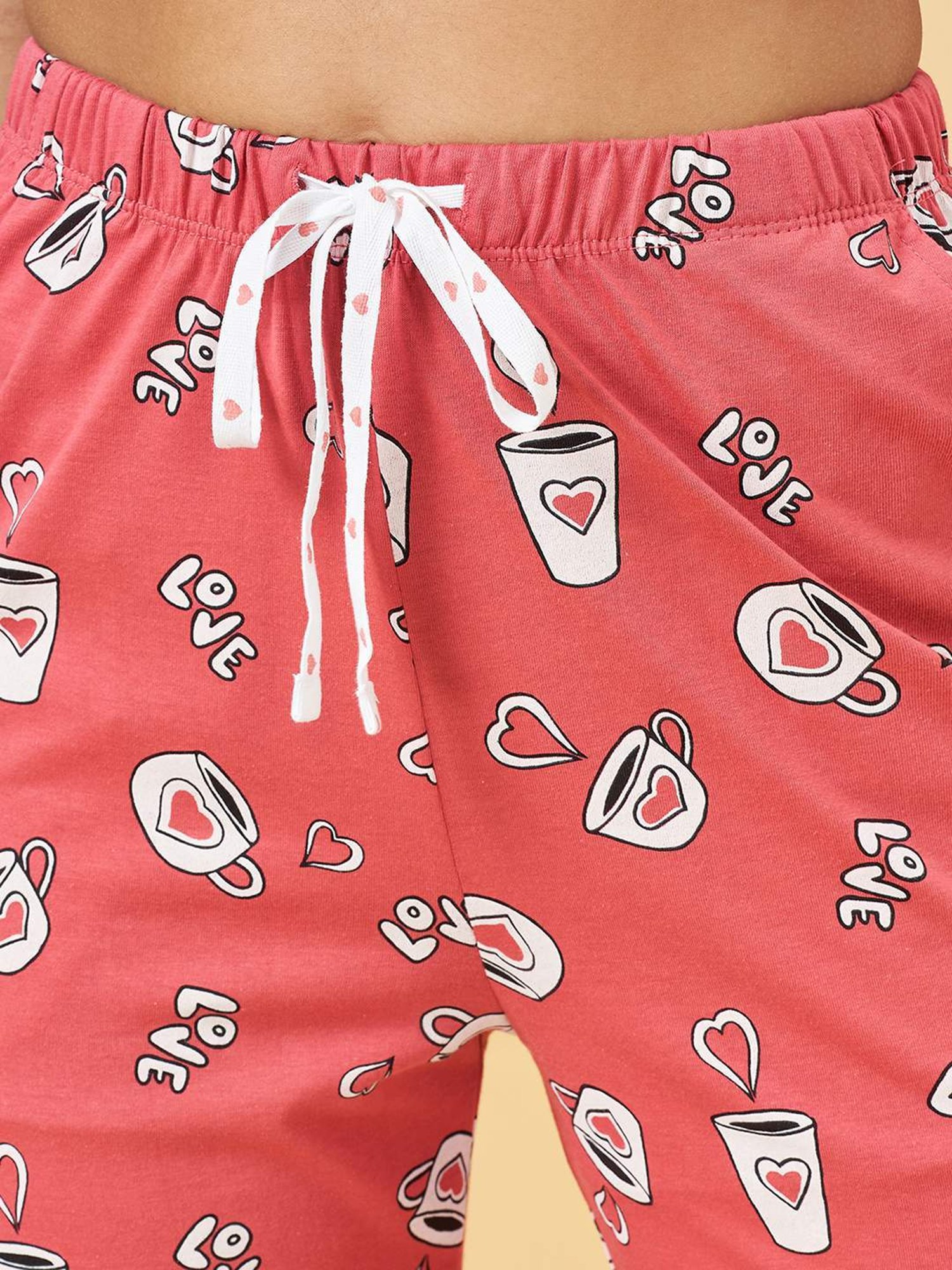 Dreamz by Pantaloons Peach Cotton Printed Pyjamas