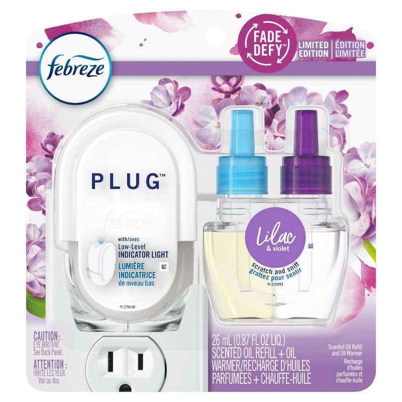 Febreze Plug Lilac & Violet Starter Kit with Fade Defy Technology