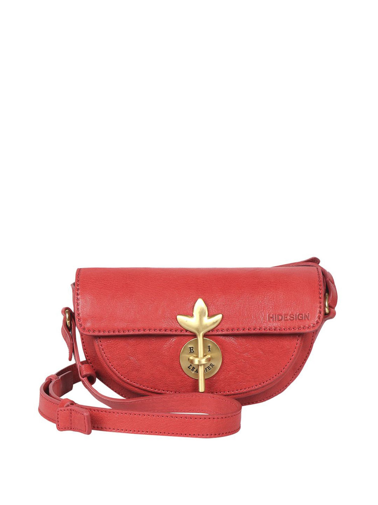 Hidesign EI Preserve 03 Red Leather Solid Shoulder Handbag