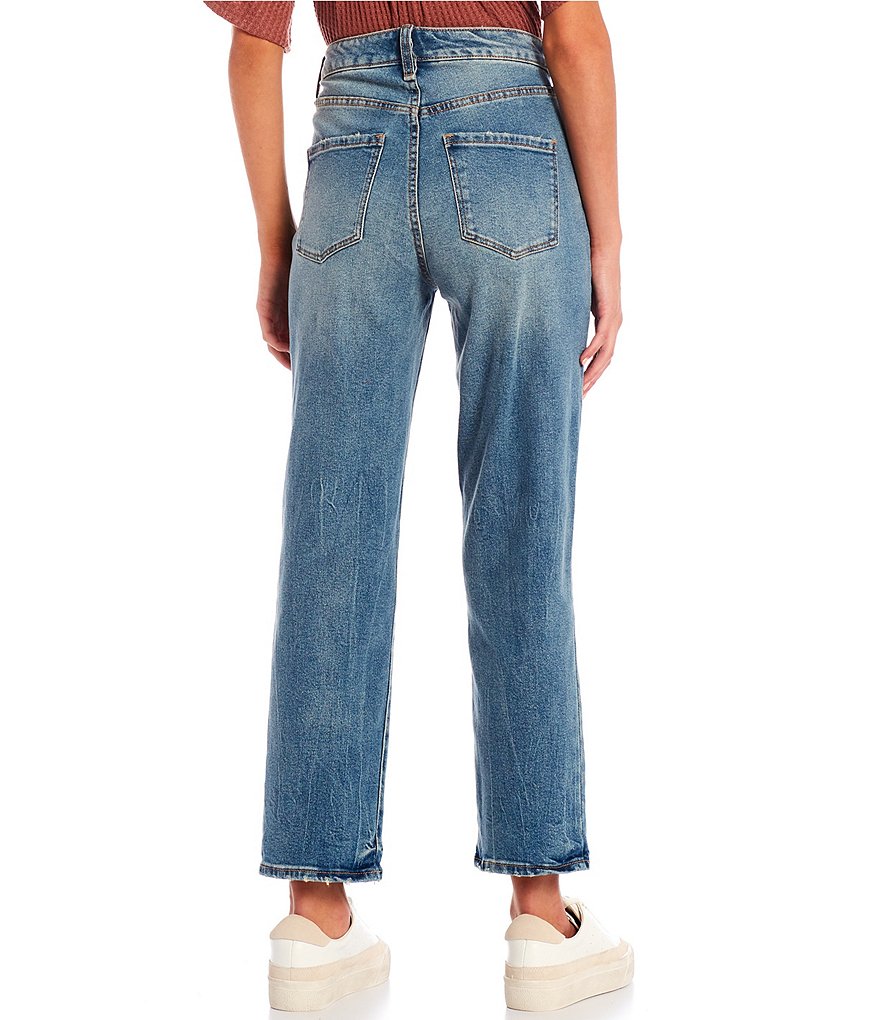 Celebrity Pink Shadow Knee Mid Rise Straight Jeans