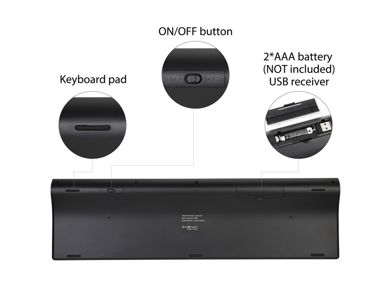 Ochine Wireless Keyboard And Mouse Combo, Ultra Slim Full Size 2.4GHz Whisper Quiet Cordless Keyboard Mouse Sets, USB Unifying Receiver For PC Computer Laptop Windows Apple