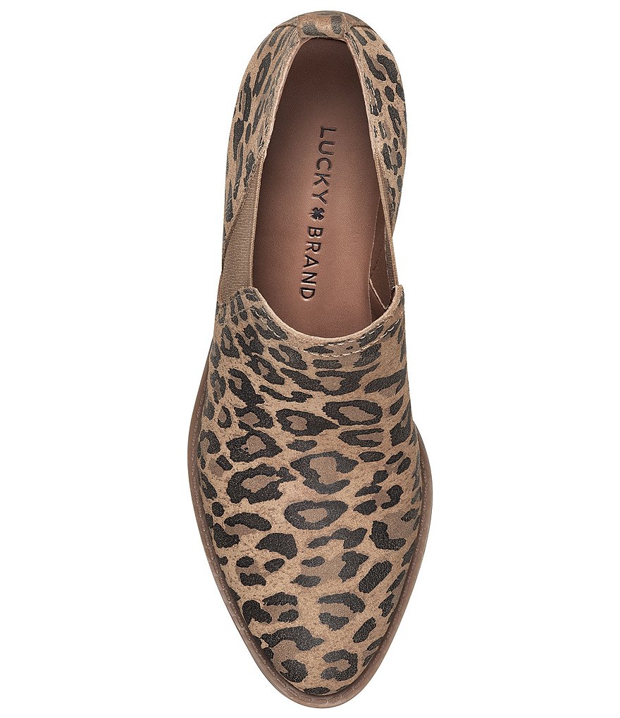 Lucky Brand Fallo Leather Leopard Print Booties