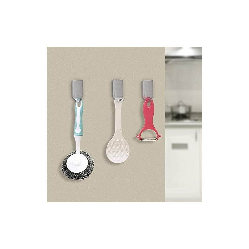 Adhesive Hooks Hat Hooks Rack for Wall Mounted Hangers 304 Stainless Steel Waterproof Stick on Hooks Strong & Durable (Max Load up to 4Lbs)-20 Packs