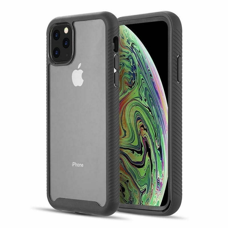 For  iPhone 12 Pro Max 6.7 in Black Hard Hybrid Case Cover