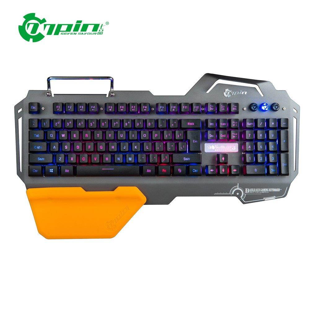 PK820 Membrane Keyboard Aluminum Alloy Panel Backlight Wired Gaming Keyboard