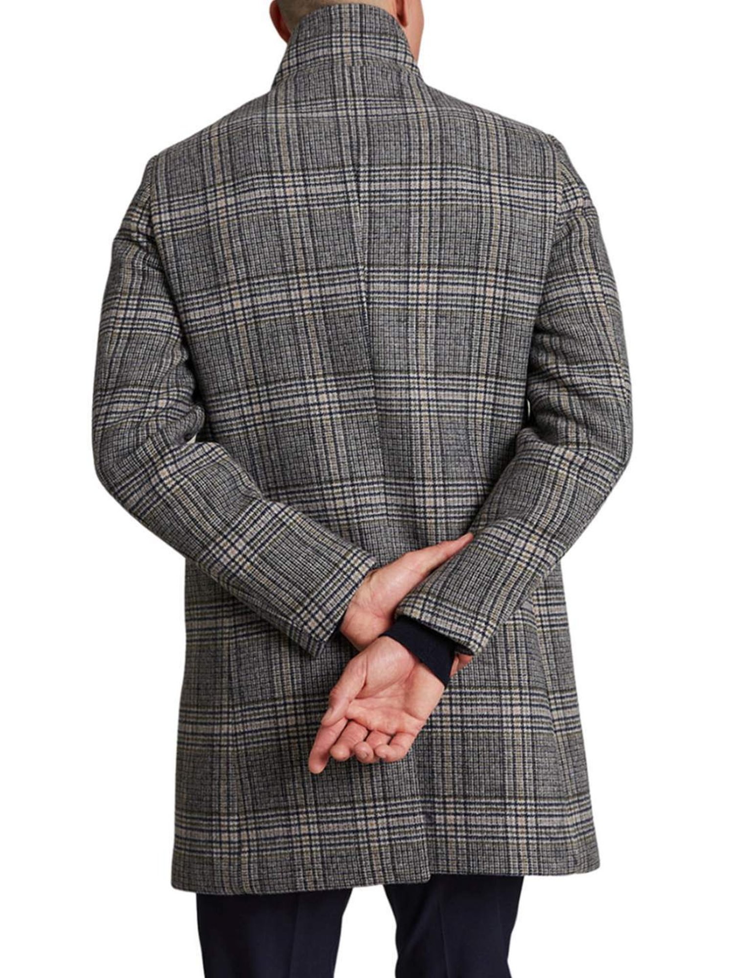 Matinique Grey Regular Fit Self Pattern Overcoat