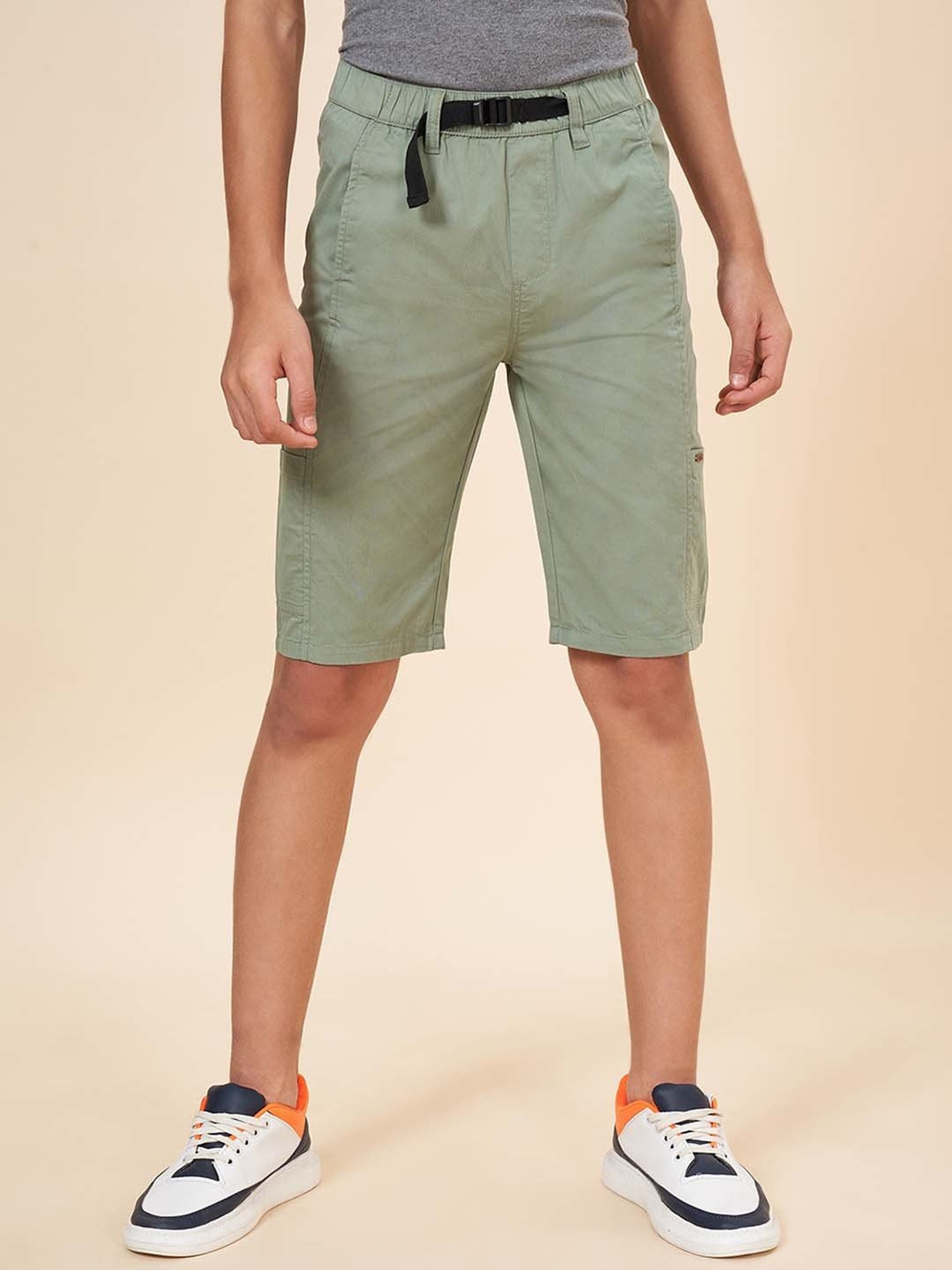 Coolsters by Pantaloons Boys Olive Cotton Regular Fit Shorts