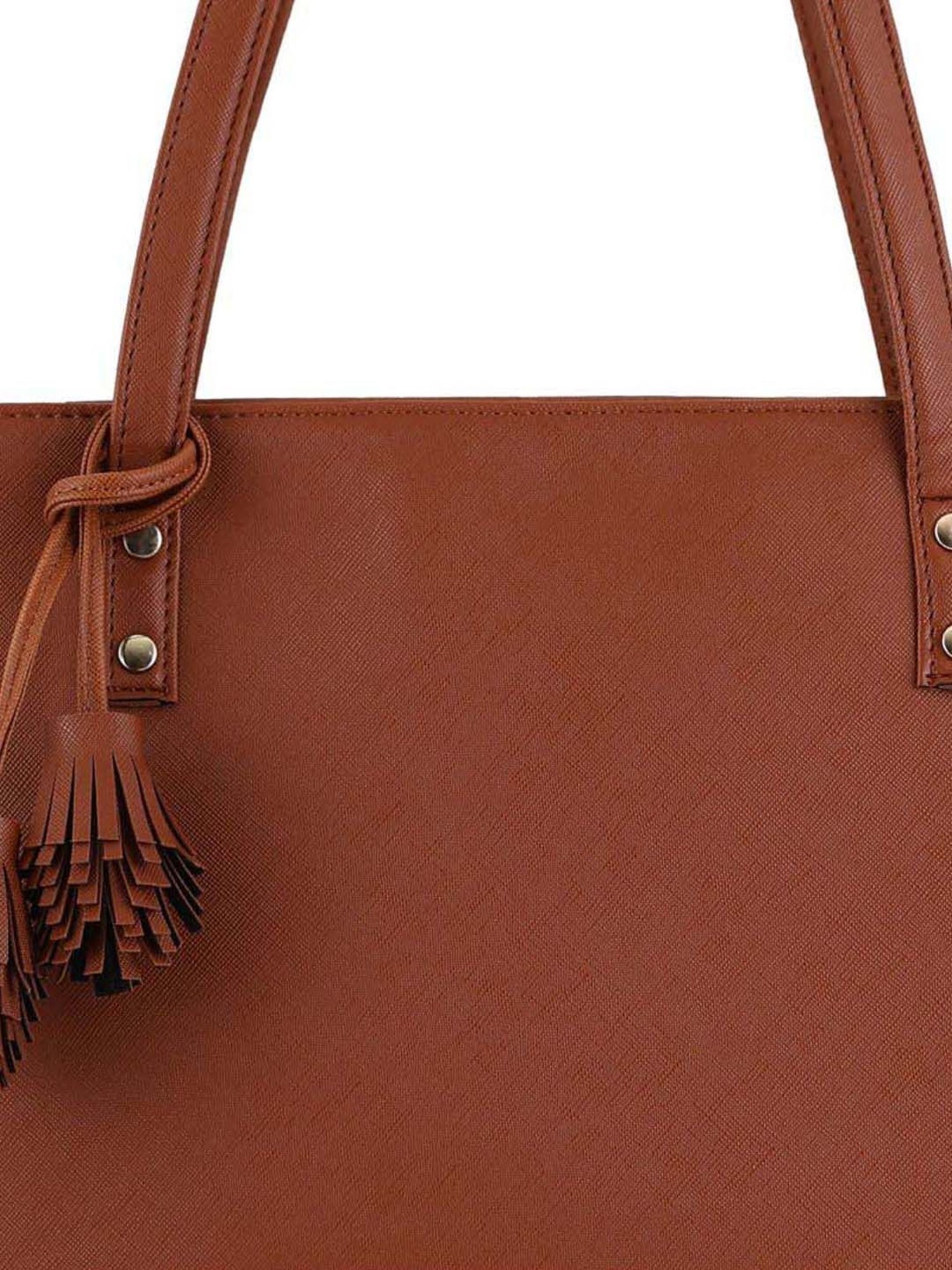 Toteteca Tan Solid Medium Tote Handbag