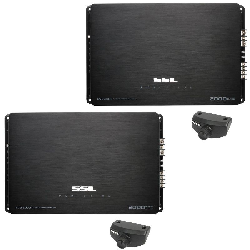 SoundStorm 2000W 2 Channel Car Power Amplifier Stereo Amp SSL & Remote (2 Pack)