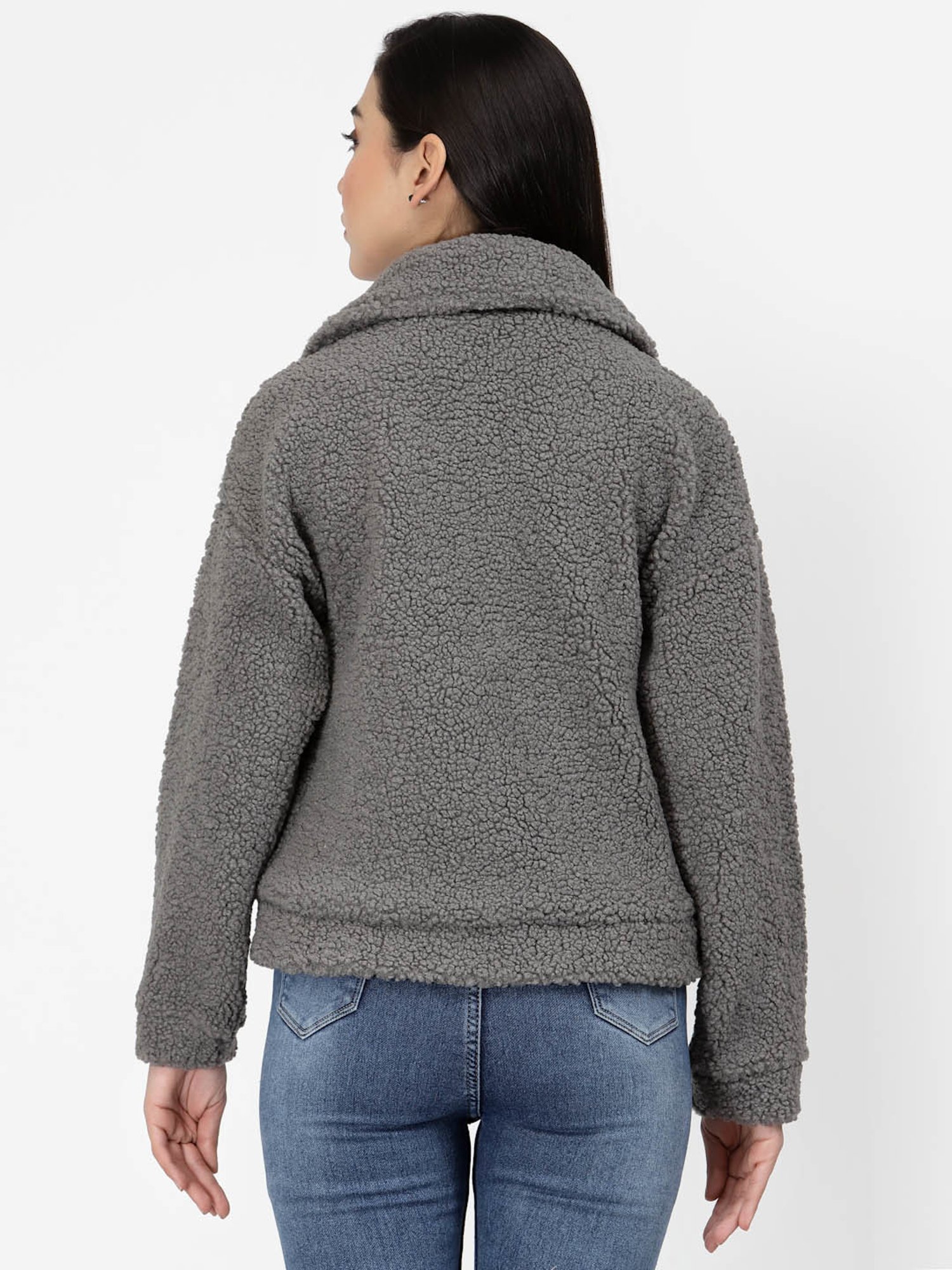 Juelle Grey Front-Open Sweatshirt