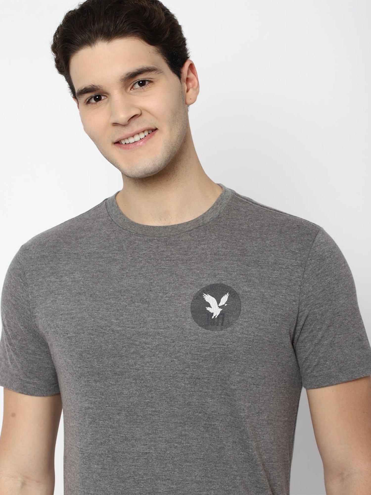 American Eagle Outfitters Grey Regular Fit T-Shirt