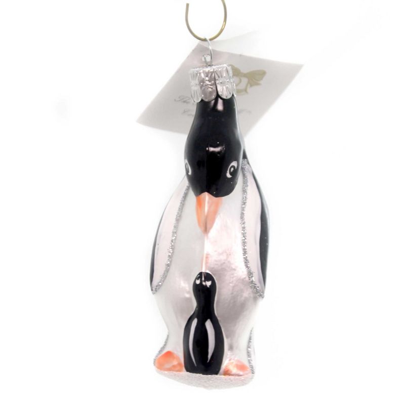 Golden Bell Collection 3.75" Penguin W/ Baby Ornament Czech Republic  -  Tree Ornaments