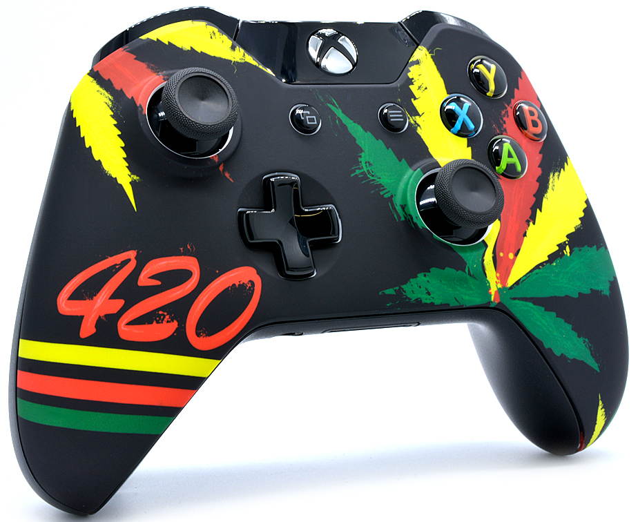 "420" Xbox One Rapid Fire Modded Controller for COD BO3, MW Remastered, Ghosts, Destiny, GOW 4, Battlefield 1: Quick Scope, Drop Shot, Auto Run, Sniped Breath, Mimic, More (3.5 mm jack)