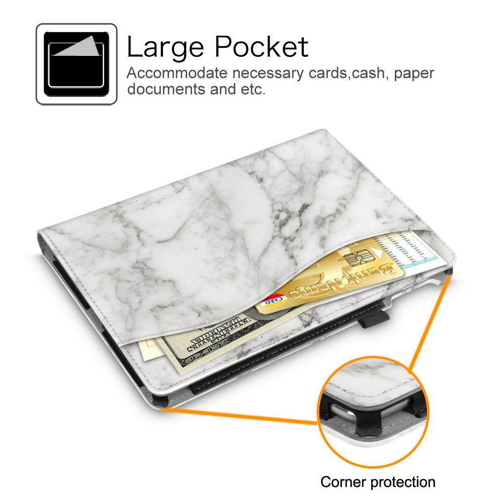 Fintie iPad 9.7 2018 2017 / iPad Air 2 / iPad Air Case - [Corner Protection] Multi-Angle Viewing Folio Cover w/Pocket, Auto Wake/Sleep for Apple iPad 6th / 5th Gen, iPad Air 1/2, Marble White