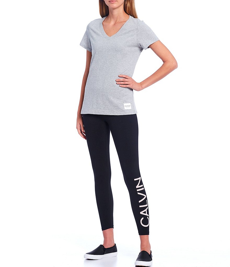 Calvin Klein Performance Logo Patch Short Sleeve V-Neck Tee