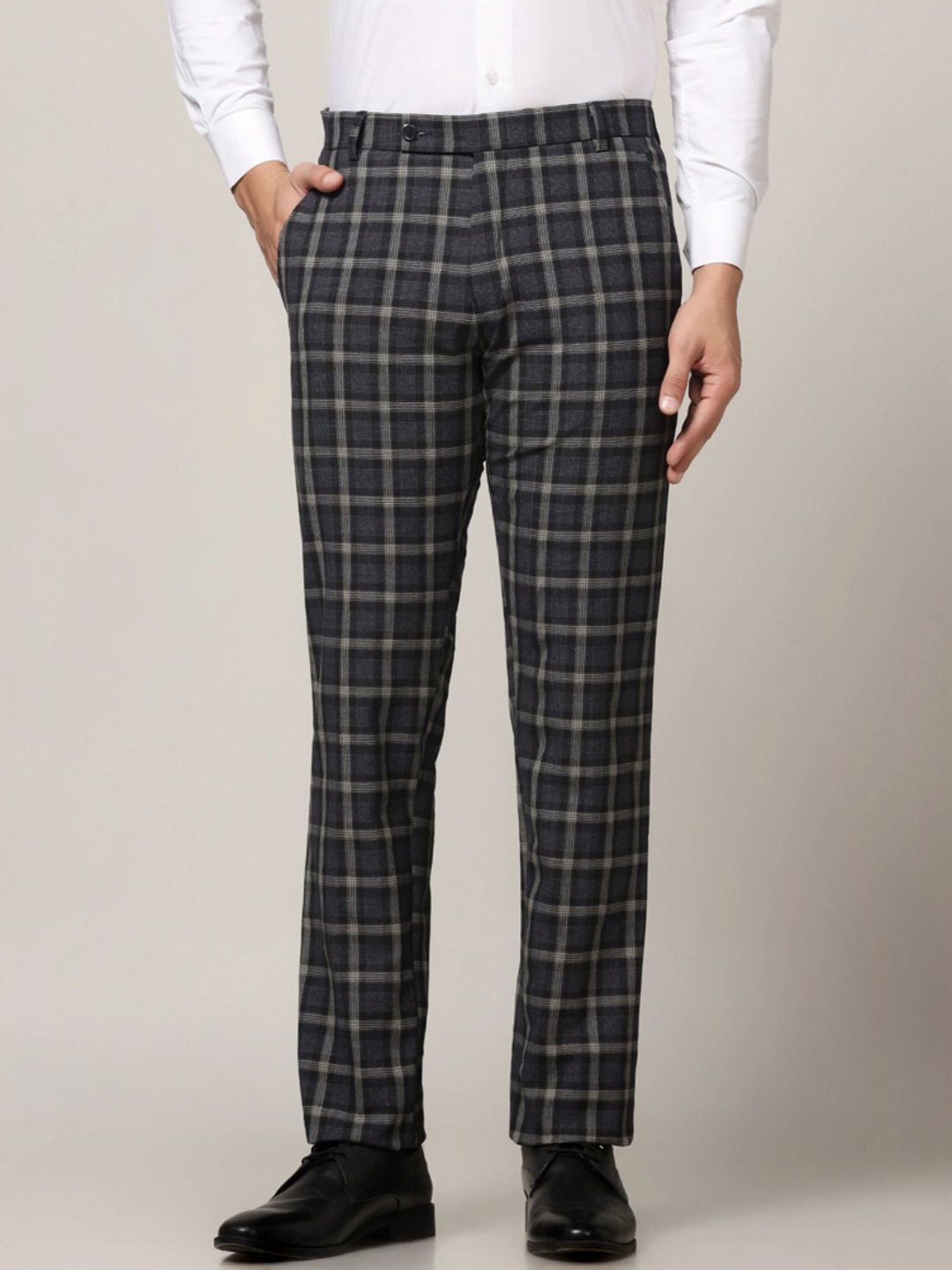 Arrow Navy Regular Fit Trousers