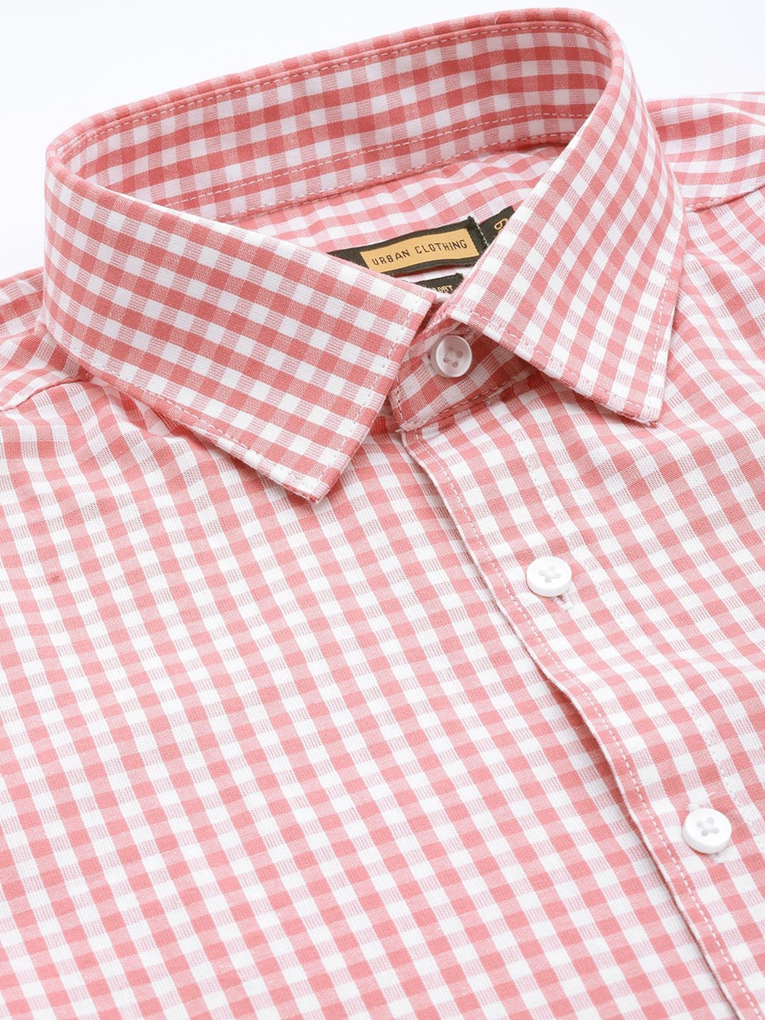 IVOC Pink Regular Fit Check Cotton Shirt