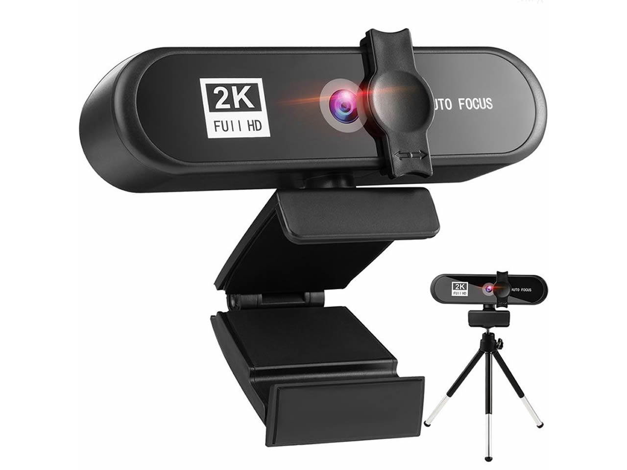 Webcam with Microphone for Desktop, 2K QHD USB Web Cam with Auto Light Correction, Desktop Computer Camera Streaming Camera for Video Conferencing, Teaching, Streaming, and Gaming