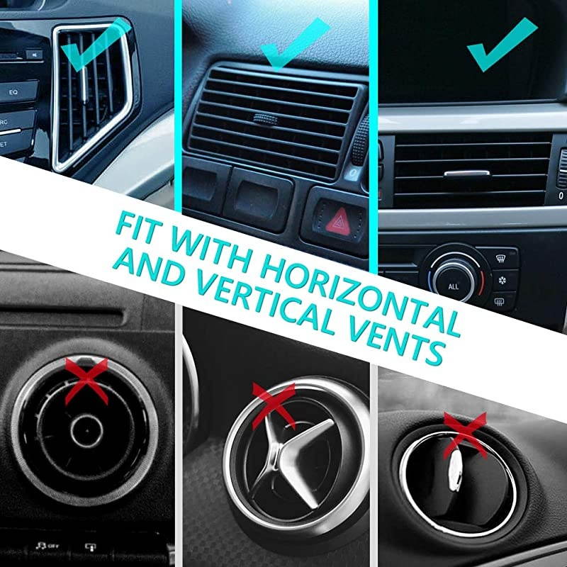 Clip Car Phone Mount  Upgrade 2 in 1 Magnetic Air Vent Phone Holder for Car Designed for Cell Phone Compatible with iPhone X Xs Max XR 8 Plus 7 Plus Galaxy S20 S10 S9 Google