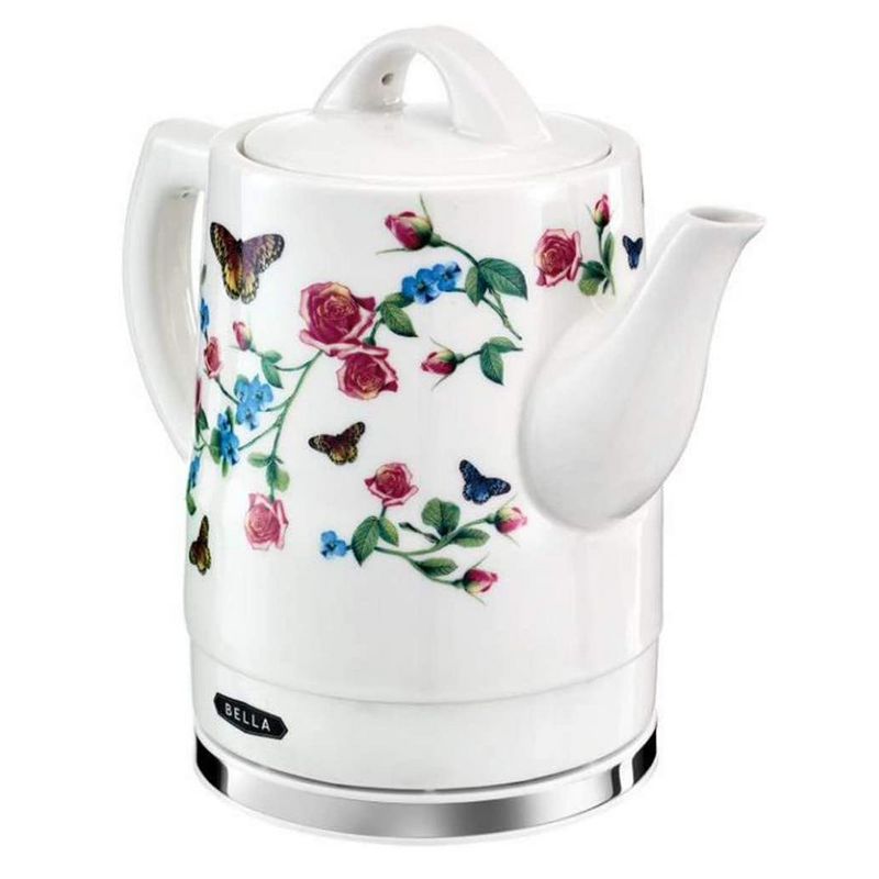 Bella 14747-SN Electric Portable Cordless Ceramic Hot Water Kettle Heater Warmer Maker Teapot Pot for Coffee and Tea, 1.5 Liter or 6 Cup