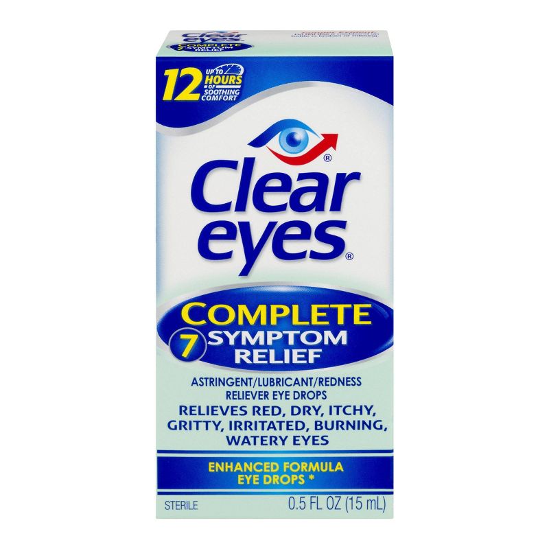 Clear Eyes Complete 7 Symptom Relief Enhanced Formula Eye Drops - 0.5 fl oz