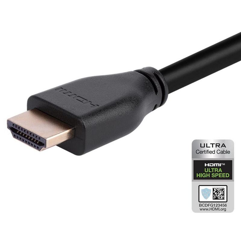 Monoprice 8K Certified Ultra High Speed HDMI 2.1 Cable - 3 Feet - Black | 48Gbps, Compatible with Sony PlayStation 5, PlayStation 5 Digital Edition,