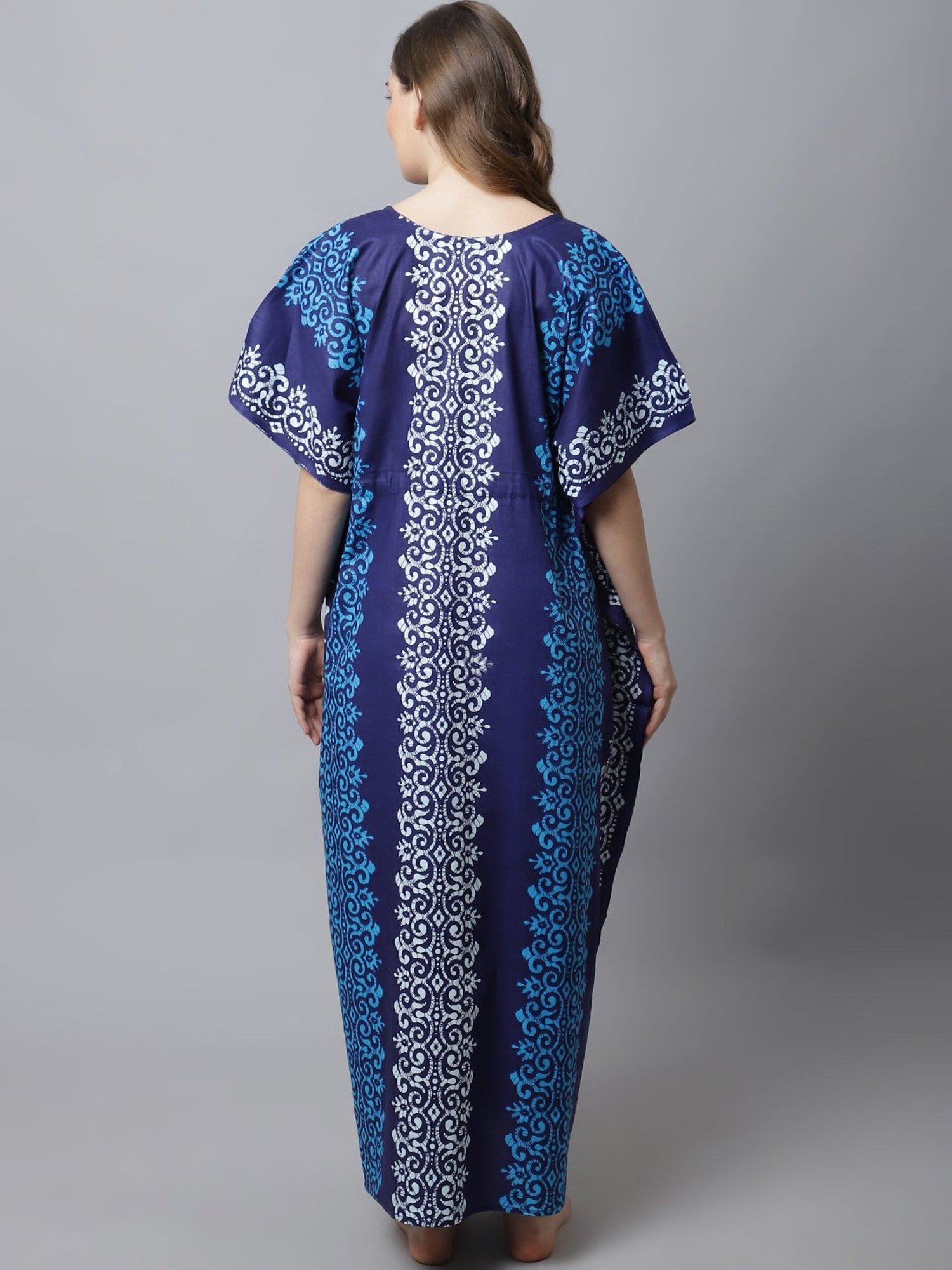 Secret Wish Blue Printed Kaftan Nighty