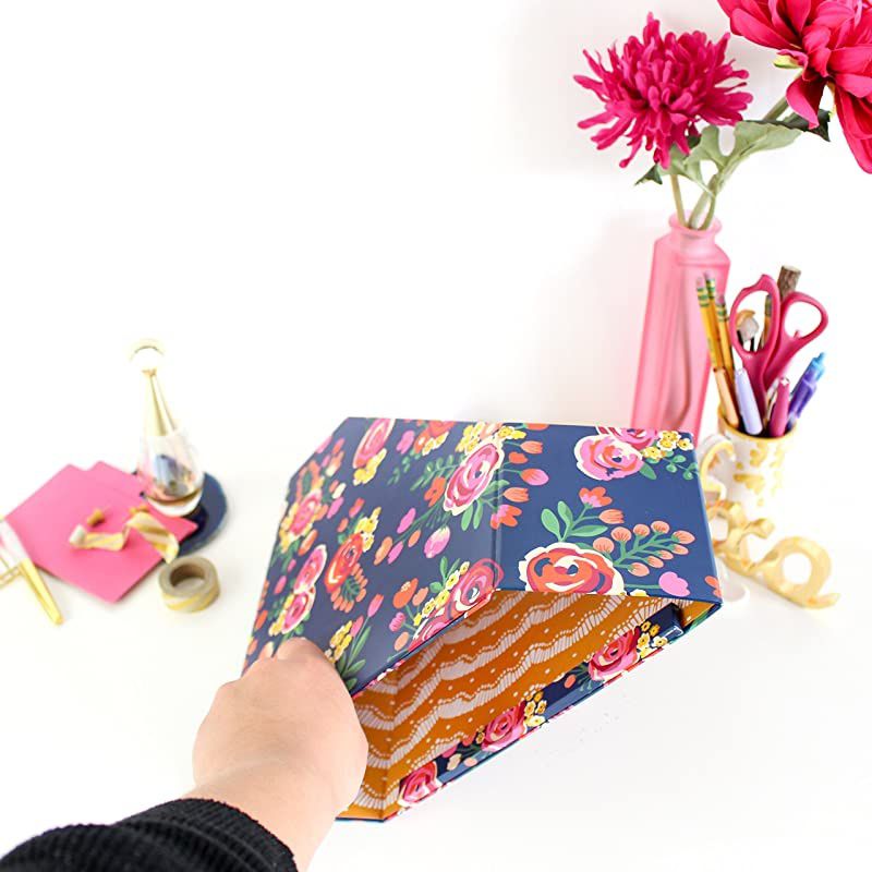 Collapsible Desk Organizer File FolderMagazine Holder Vintage Floral
