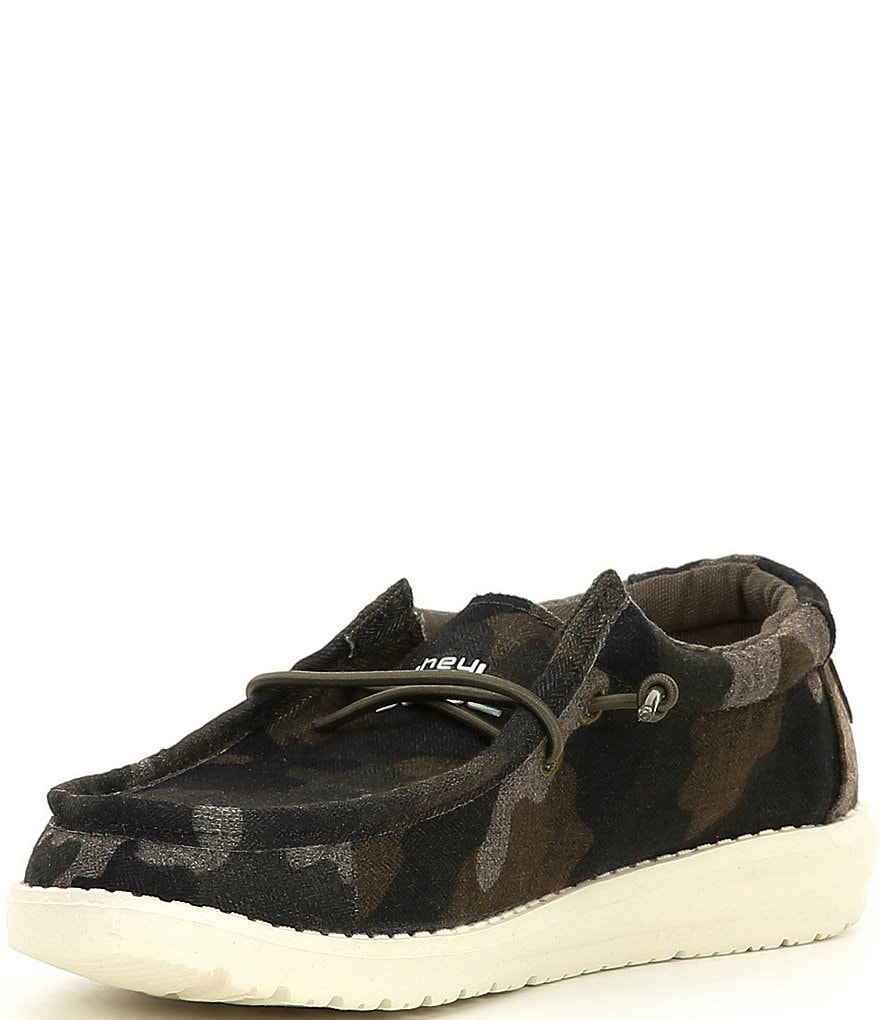 Hey Dude Boys' Wally Camo Linen Washable Slip-Ons (Toddler)