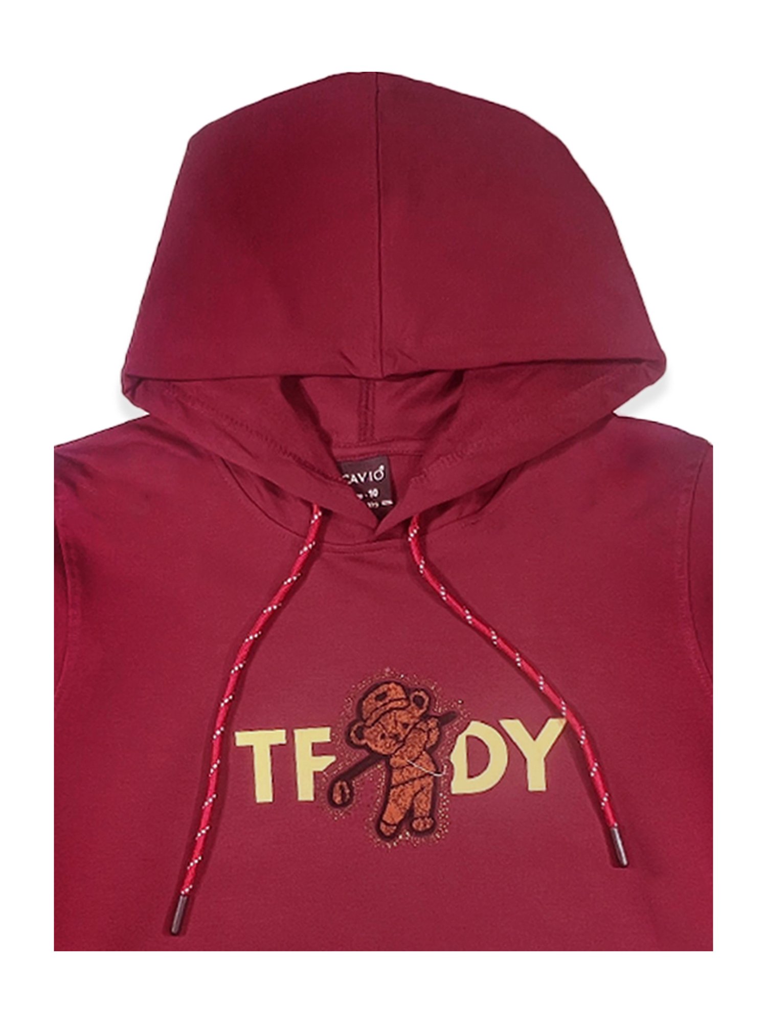 Cavio Kids Maroon Printed Full Sleeves Sweatshirt