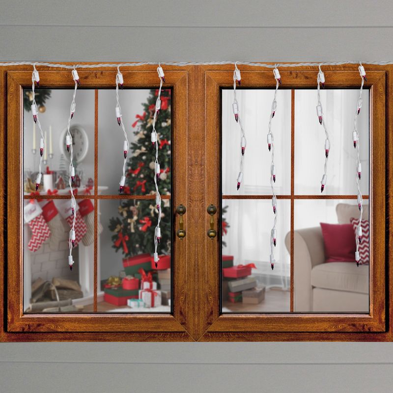 Brite Star Set of 100 Purple Mini Icicle Christmas Lights - 7.8ft White Wire