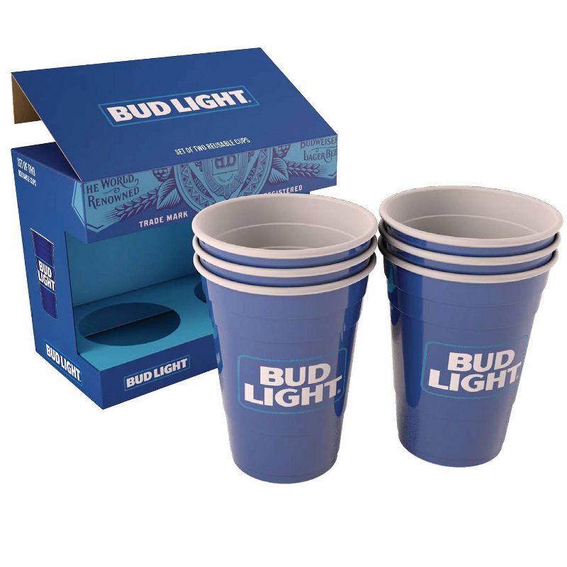 Bud Light 16oz 6pk Plastic Reusable Cups