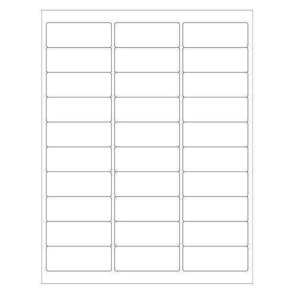 TAPE LOGIC LL251WR Weather-Resistant Laser Labels,2 5/8"x1",Wht,PK3000