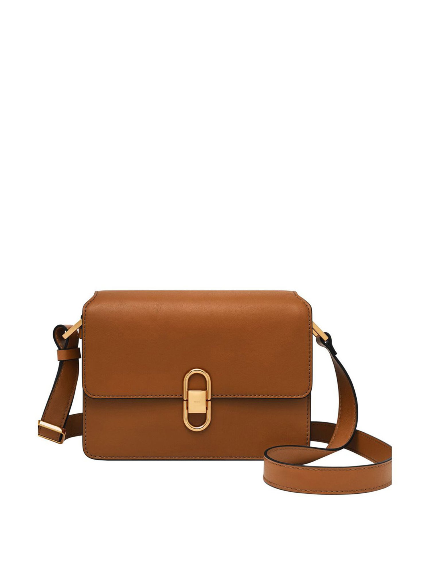 Fossil Avondale Brown Leather Solid Sling Handbag