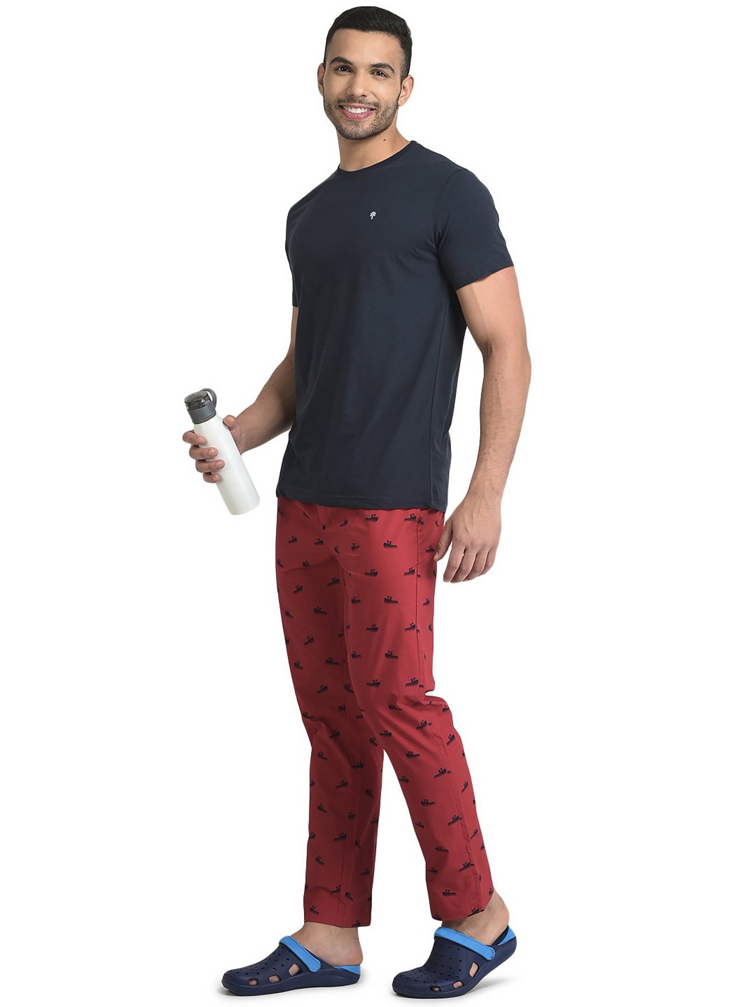 Woodland Dark Red Printed Pyjamas